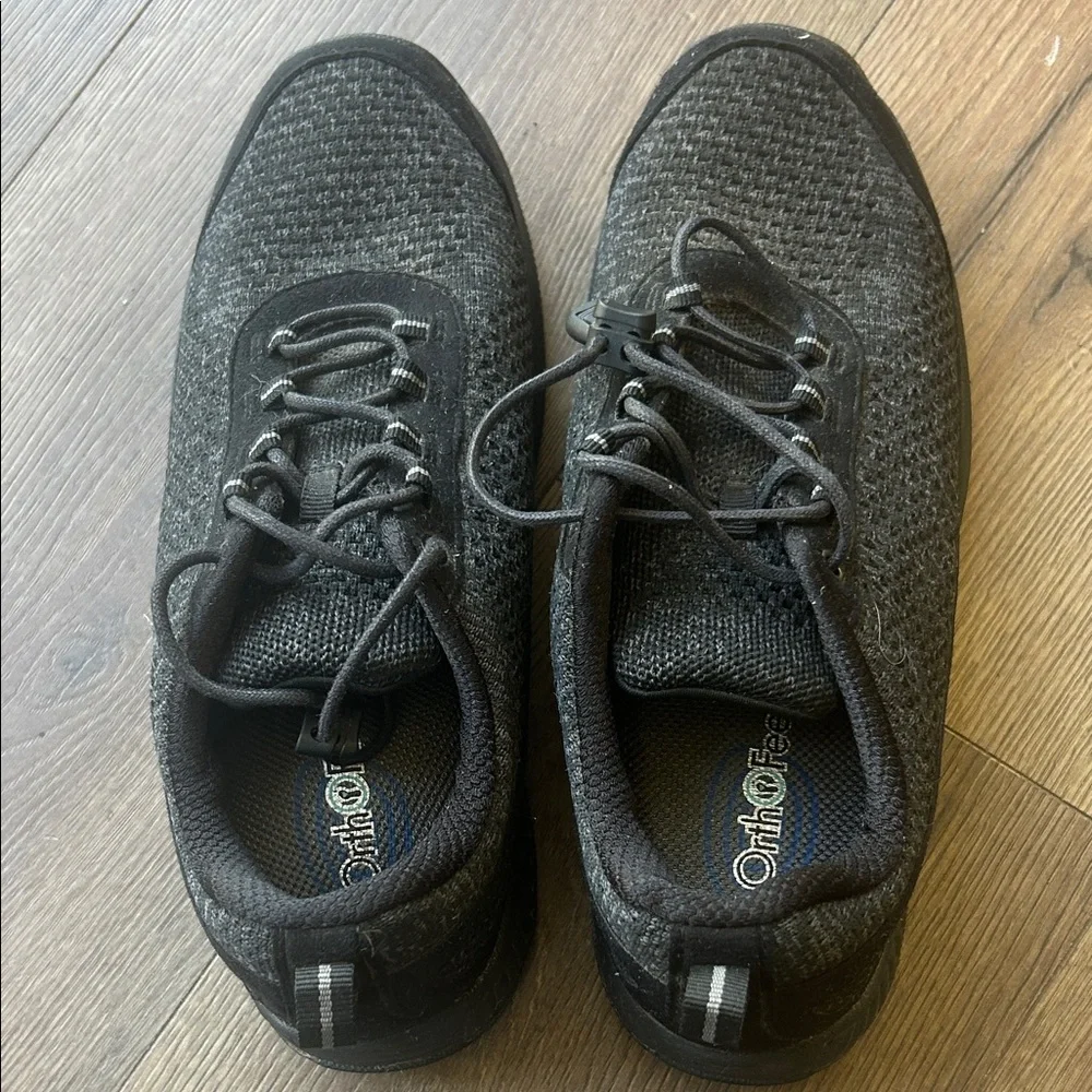 OrthoFeet Black Athletic Shoes ! 9.5